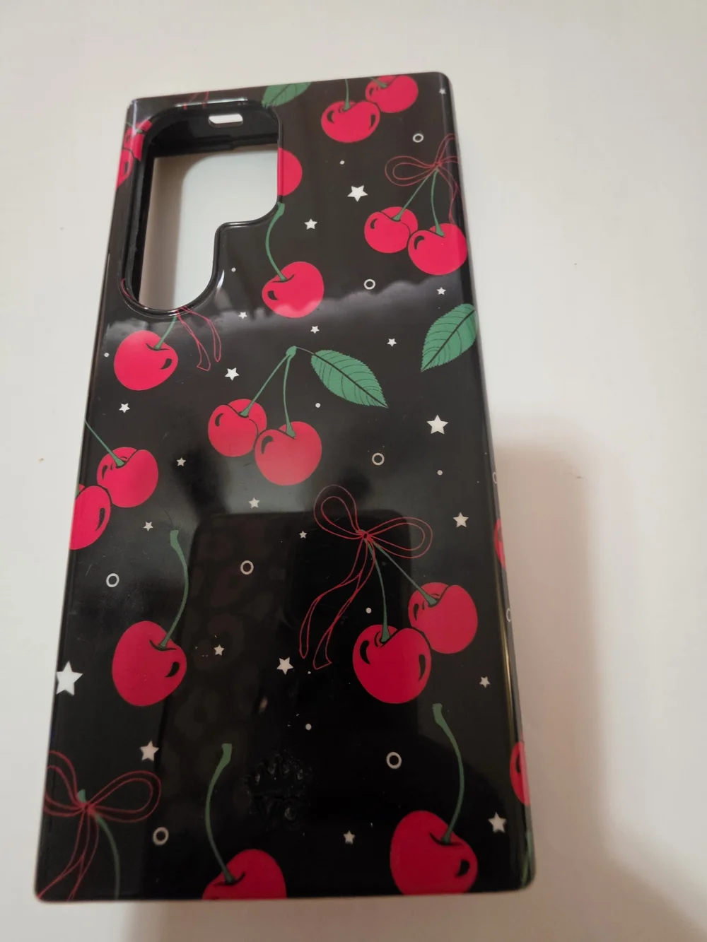 Black Cherry Print Velvet Caviar Phone Case-Samsung S24 Ultra